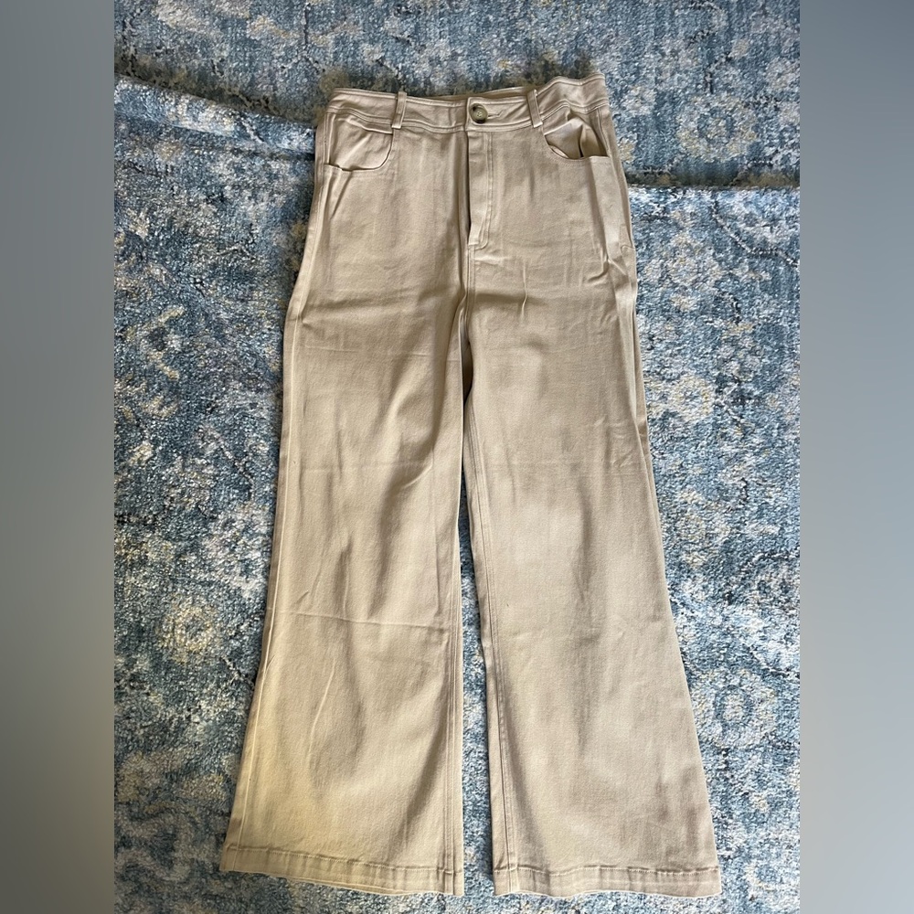 Stylish Tan Wide-Leg Pants